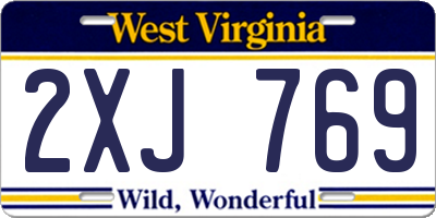 WV license plate 2XJ769