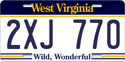 WV license plate 2XJ770