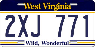 WV license plate 2XJ771