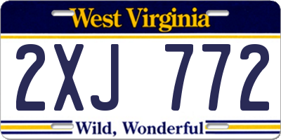WV license plate 2XJ772