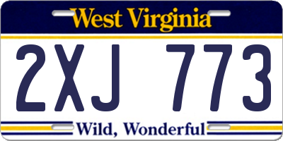 WV license plate 2XJ773