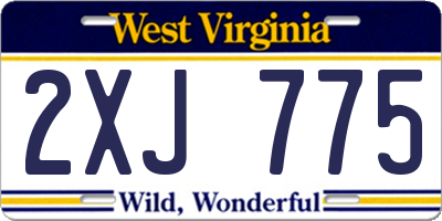 WV license plate 2XJ775