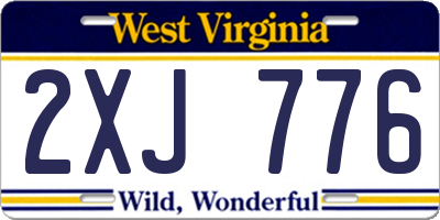 WV license plate 2XJ776