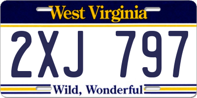 WV license plate 2XJ797