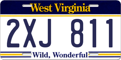 WV license plate 2XJ811