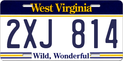 WV license plate 2XJ814