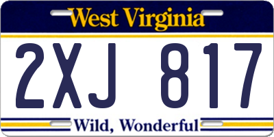 WV license plate 2XJ817
