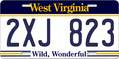 WV license plate 2XJ823