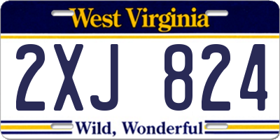 WV license plate 2XJ824