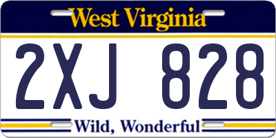 WV license plate 2XJ828