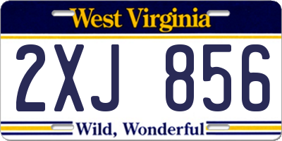 WV license plate 2XJ856
