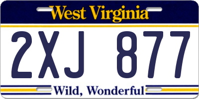 WV license plate 2XJ877