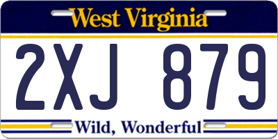 WV license plate 2XJ879