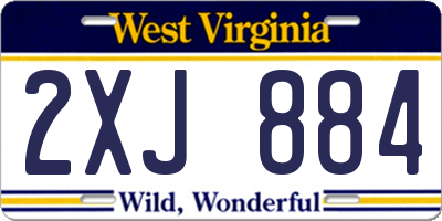 WV license plate 2XJ884