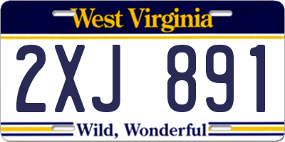 WV license plate 2XJ891
