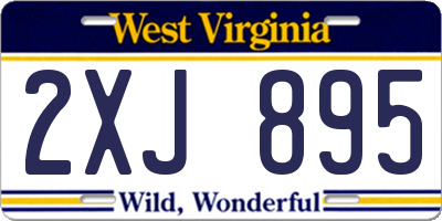WV license plate 2XJ895