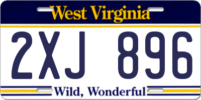 WV license plate 2XJ896