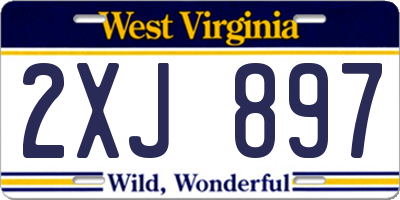 WV license plate 2XJ897