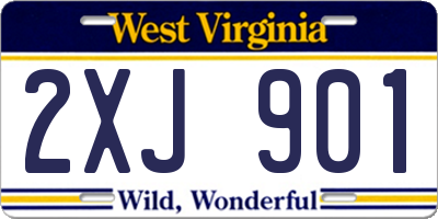 WV license plate 2XJ901