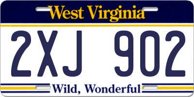 WV license plate 2XJ902