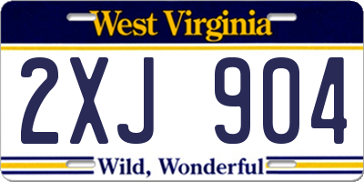 WV license plate 2XJ904