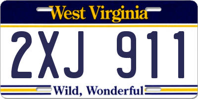 WV license plate 2XJ911