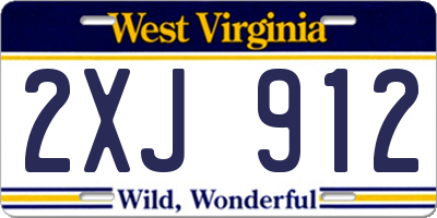 WV license plate 2XJ912