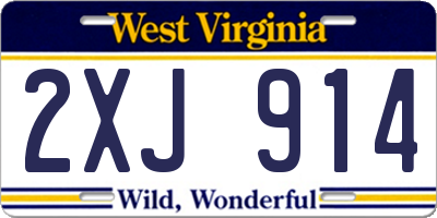 WV license plate 2XJ914