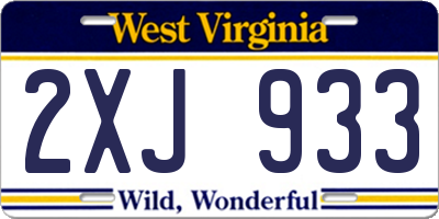 WV license plate 2XJ933