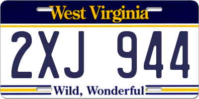 WV license plate 2XJ944