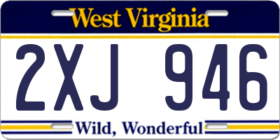WV license plate 2XJ946