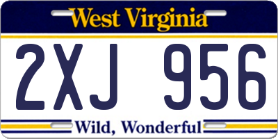 WV license plate 2XJ956