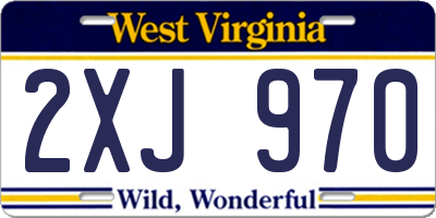 WV license plate 2XJ970