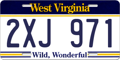 WV license plate 2XJ971