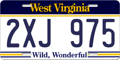 WV license plate 2XJ975