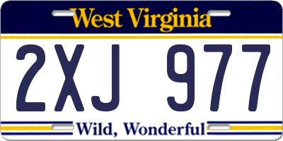 WV license plate 2XJ977