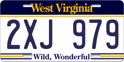 WV license plate 2XJ979