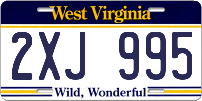 WV license plate 2XJ995