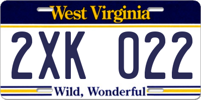 WV license plate 2XK022