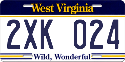 WV license plate 2XK024