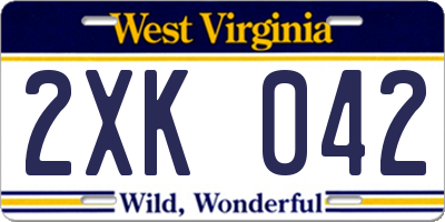 WV license plate 2XK042