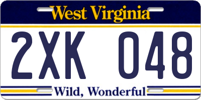 WV license plate 2XK048