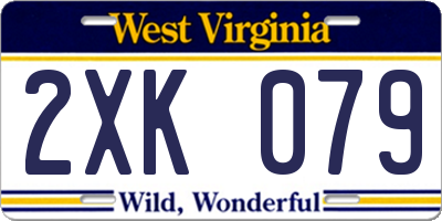 WV license plate 2XK079