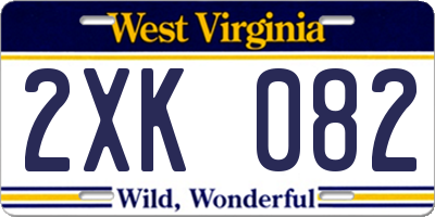WV license plate 2XK082