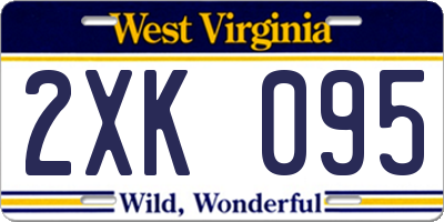 WV license plate 2XK095