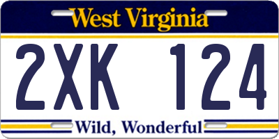 WV license plate 2XK124