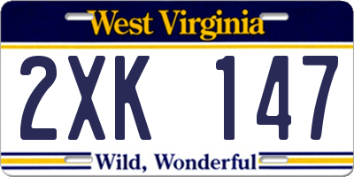 WV license plate 2XK147
