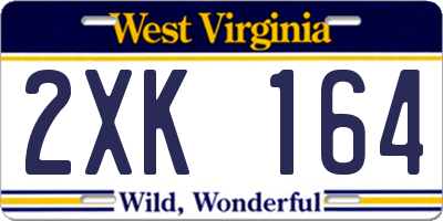 WV license plate 2XK164