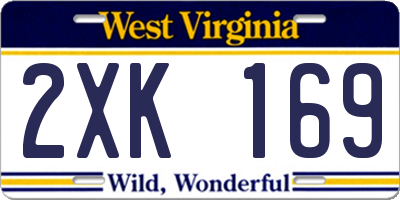 WV license plate 2XK169