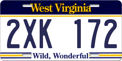 WV license plate 2XK172